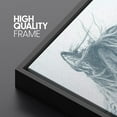 thumbnail image 4 of PixonSign Framed Canvas Print Wall Art Close-Up of Horse Walking Animals Wildlife Photography Modern Art Farmhouse/Country Ultra Blue and White for Living Room, Bedroom, Office - 16"x24" Black, 4 of 5