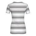thumbnail image 4 of Dwralegc Short Sleeve Tops for Women Dressy Slim Fit Ribbed Crew Neck Shirt Fitted Trendy Striped Graphic Blouse Basic Summer Tshirts Vermilion 2XL, 4 of 5
