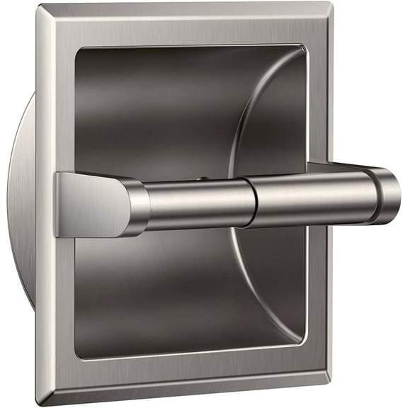 Matte Black Toilet Paper Holder with Mounting Bracket, Black Recessed Toilet Paper Holder Wall Mount Made of Metal, Bathroom Toilet Paper Wall Holder