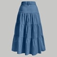 thumbnail image 5 of Women's Long Skirts Flowy High Waist A Line Skirts Summer Pleated Loose Causal Skirts, XL, 5 of 5