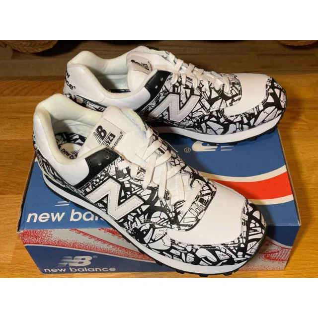 New Balance M574AE Josh Wisdumb 574 Graffiti?DS Mens LE - white / black, Size 12