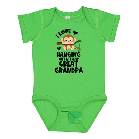 

Inktastic Monkey I Love Hanging out with My Great Grandpa Boys or Girls Baby Bodysuit