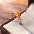 thumbnail image 2 of Oval Citrine Ring,November Birthstone Engagement Ring,Silver Rose Gold Women Wedding Gift, 2 of 3