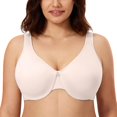thumbnail image 1 of Bra CALVENA Minizer para mujer, cobertura total, color rosa blanco 42D, 1 of 5