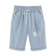 thumbnail image 3 of Tejiojio Women's Fashionable Printing Elastic Waist 5-inch Pants Drawstring 5-inch Clearance Womens Plus Shorts, 3 of 4