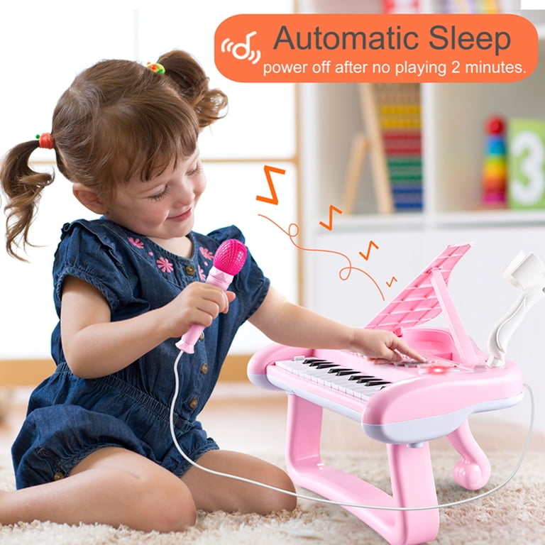Tepear Kids Musical Keyboard with Microphone, Pink photo 4