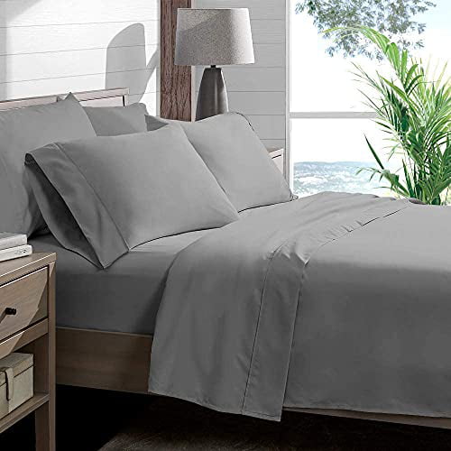 Up to 30"Deep Pocket Bedding 1000TC Egyptian Cotton All Size Elephant Grey Solid 