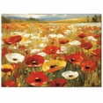 thumbnail image 2 of Area Rugs 5x7 Ft Floral Red White Poppy Sea Of Flowers Sky Lawn Oil Painting Non-Slip Washable Rug Indoor Rug Floor Mats Non Shedding Carpet for Living Room Bedroom Dining Room Home Decor, 2 of 8