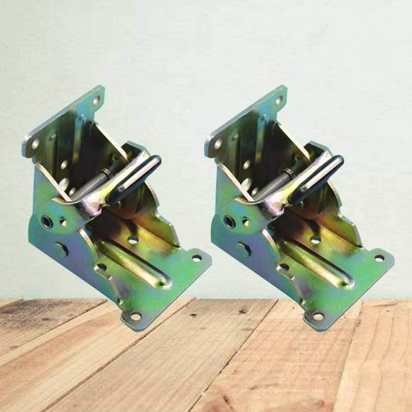 SHAR 2pcs Self-locking Hinges, Foldable Support Bracket Leg Fittings and Corner Brace, For Folding Legs Folding Workbench, Multicolor