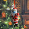 thumbnail image 3 of Estatua navideña pequeña de Papá Noel con mascarilla que lleva herramientas de limpieza, 3 of 5