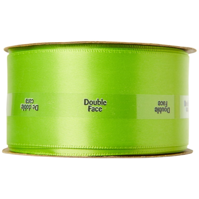 Offray Ribbon Chartreuse Green 1 1 2 inch Double Face Satin Polyester Ribbon 12 feet