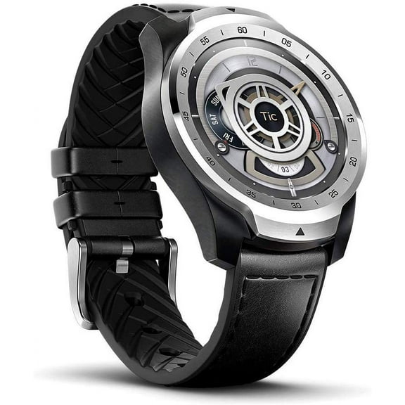 Ticwatch Pro 2020 Smartwatch 1GB RAM, GPS Dual Display with Long Battery Life, Wear OS by Google, NFC, 24H Heart Rate, Sleep Tracking, Music, IP68 Water Resistance, Compatible with Android/iOS, Silver