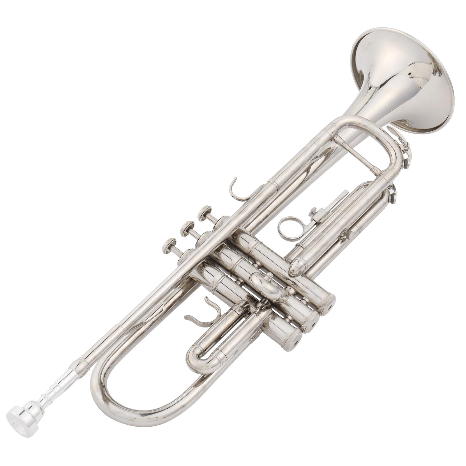 OverPatio B Flat Student Silver Bb Trumpet for School Band, Sliver