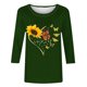 thumbnail image 4 of Tops de Cuello Redondo para las Mujeres Moda Impresa 3/4 Mangas Blusa Casual Top, Estante de Imitación, 4 of 5