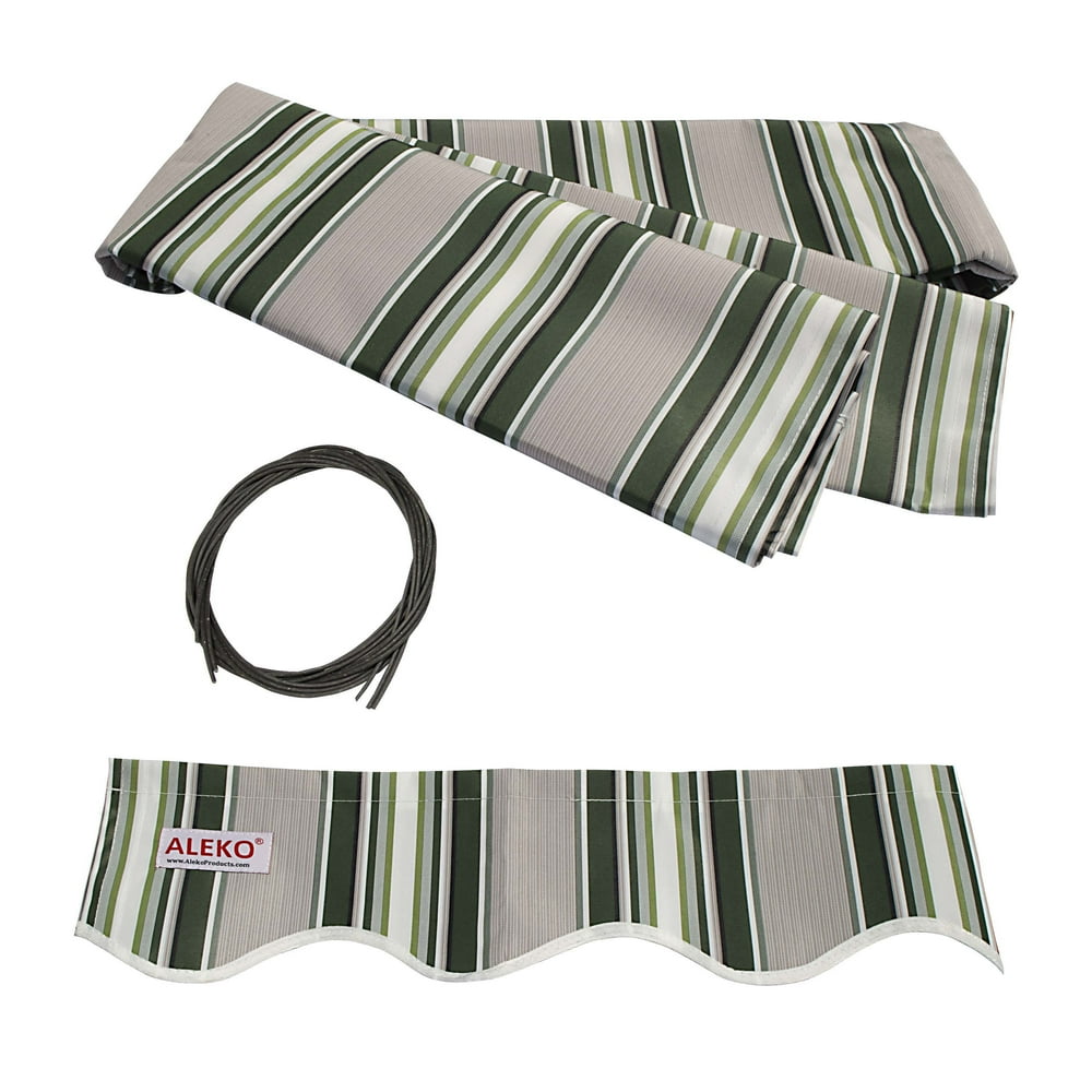 ALEKO 10'x8' Retractable Patio Awning Fabric Replacement, Multi Striped