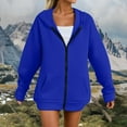 thumbnail image 4 of Akiihool Full Zip Hoodies for Women Womens Zip Up Hoodies Oversized Sweatshirts Long Sleeve Crop Sherpa Fall Outfits Fashion Clothes 2026 Blue,L, 4 of 8