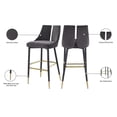 thumbnail image 3 of Meridian Furniture Sleek Gray Velvet Stool (Set of 2), 3 of 4