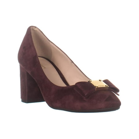 Cole Haan Oxford Heels - Womens Cole Haan Tali Bow Block Heel Pumps, Cordovan