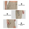 thumbnail image 6 of Mapamyumco Womens Hiking Cargo Shorts, Quick Dry 9 Inch Cargo Shorts Women for Golf Hiking Travel, Stretch Lightweight with 9 Pockets Khaki M, 6 of 6