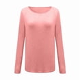 thumbnail image 2 of Women'S Long Sleeve Boat Neck Off Shoulder Blouse Tops Pink XL, 2 of 5