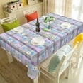 thumbnail image 3 of Easter Bunny Tablecloth, Flowers Rabbit Table Cloth, Buffalo Plaid Checkered Tablecloths, Spring Floral Waterproof Tablecloth Rectangle for Dinner Party Decoration, 60 x 120 inch, 3 of 6