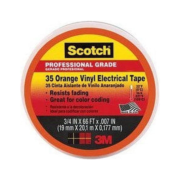 Scotch Vinyl Electrical Tape 3/4 " X 66 ' 18 C Orange