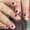 Square heart on finger, variant on Fofosbeauty 24pcs Press on False Nail Tips Short Square Full Cover Fake Nails, Square Marble Wine