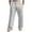 White, variant on Men's Casual Pants Men's Summer Linen Straight Stripes Comfortable Breathable Outdoor Stretch Pants With Drawstring White 3XL