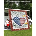 thumbnail image 3 of 4th of July RV Awning Sun Shade Screen 9'X7' Patriotic Love Heart Mesh Sunscreen Star Eucalyptus Leaves Awning Shade Screen with Zipper UV Blocker Completed Kits for RV Motorhome Camper, 3 of 7