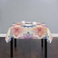 thumbnail image 2 of Blue Purple Flower Square/Round Tablecloths 60x60,Botanical Blossom Floral Watercolor Table Cloth Table Cover Indoor/Outdoor Tabletop Decor for Wedding Holiday Party Dinner Baby Shower, 2 of 7