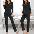 thumbnail image 2 of Ketyyh-chn99 Women's Pajama Sleep Shirt Nightwear Sleepwear Lounge Modal Pj Sets Black,XL, 2 of 5