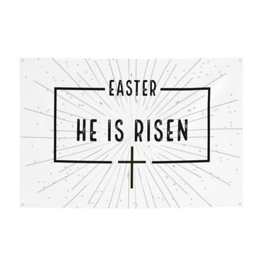 He is Risen Happy Easter Day Festival Banner 47x71 Inches Suitable For Decorating Parties Celebration Yards Banners