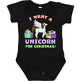 thumbnail image 3 of Inktastic I Want a Unicorn for Christmas with Presents Boys or Girls Baby Bodysuit, 3 of 5