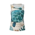thumbnail image 4 of Fotbe Watercolor Sea Turtle Womens Loose Fit Casual Flowy Slim-Fit Tank Tops Athletic Round Neck Trendy Sleeveless Summer Tops for Gym and Yoga-Small, 4 of 9
