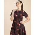 thumbnail image 5 of Moomaya Short Sleeve Asymmetric Printed Dress - Women's Trendy Casual Dress, 5 of 9