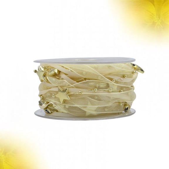 AURARMLET 1 Roll of Golden Present Packaging Ribbon for Christmas and Friends Families Events