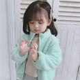 thumbnail image 4 of Generic Toddler Girls Boys Long Sleeve Thick Solid Color Plush Zipper Stand Collar Coat Puffer Jacket for 1-7 Years for Holiday Winter Party Christmas（18-24 Months Green）, 4 of 9