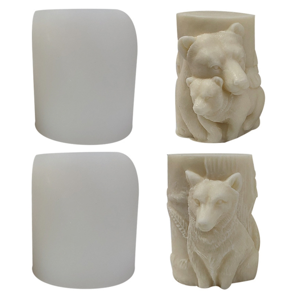 Animal Cylinder Silicone Mold DIY Crafts Project Reusable Soap Candle Plaster Chocolate Baking Tool Supplies Accessory