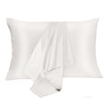 thumbnail image 3 of jiacuix Khaki Standard Size 27in Mulberry Silk Pillowcase For Hair And Skin, 2 Pack Natural Silk Pillowcase Both Sides 16 Momme Premium Grade 6A Silk, Soft Breathable Smooth Silk Pillow Cover, 3 of 8