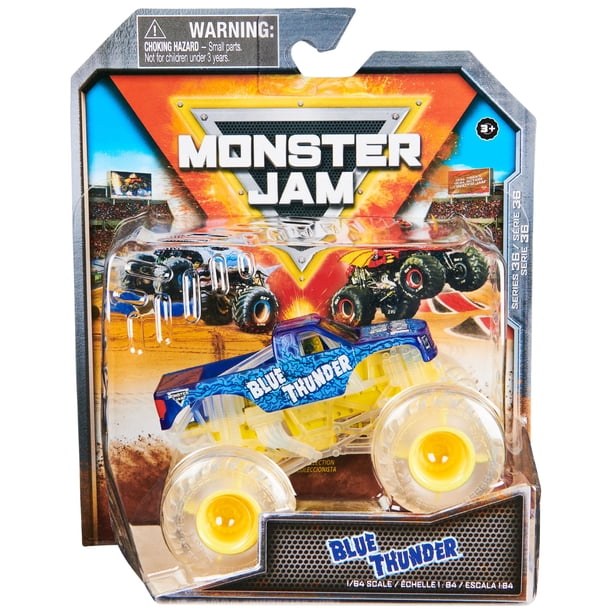 Toy Monster Truck Monster Jam Blue Thunder Die-Cast 1:64