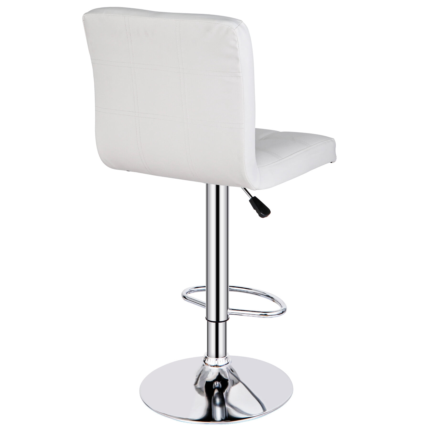 ZENY Set of Two Home Height Adjustable Armless Spa Bar Stools 360-Degree Swivel, White