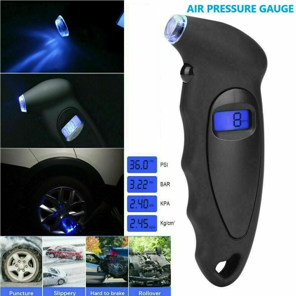 Air Pressure Gauge Tester Tool LCD Digital Tyre for Auto Motorcycle Car Bike Van