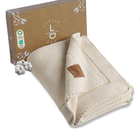 Manta para Bebé Little Dedi de Algodón Orgánico 76x102 cm Ivory Tierra