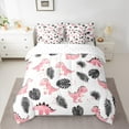 thumbnail image 5 of Feelyou Cute Pink Dinosaur Twin Bedding Sets 7-Piece, Cartoon Animal Bedding Comforter Set, Tropic Palm Plant Sheet Sets, Lightweight Room Decor, 5 of 7