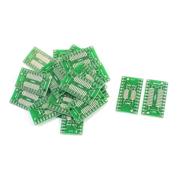 Unique Bargains 20Pcs SOP24 SSOP24 TSSOP24 0.65mm 1.27mm to DIP24 2.54mm PCB Adapter Converter