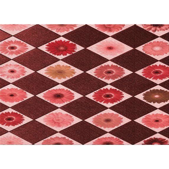 Ahgly Company Indoor Rectangle Patterned Cranberry Red Area Rugs, 6' x 9'