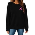 thumbnail image 4 of Hurxie Breast Cancer Sweatshirts Women Pink Ribbon Breast Cancer Awareness Long Sleeve Shirt Fall Crew Neck Pullover, 4 of 5