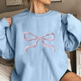 thumbnail image 2 of Ytndtr Oversize Sweatshirt for Women Crew Neck Long Sleeve Casual Tops Bow Graphic Hoodies Pullover Sweater, 2 of 4