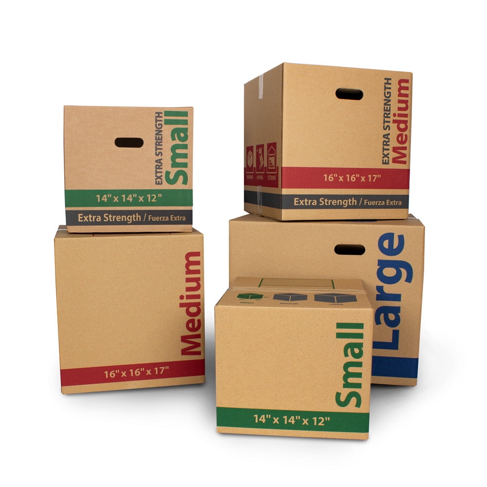 Pen + Gear Small Recycled Moving Boxes, 17L x 11W x 13H, Kraft 