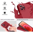 thumbnail image 3 of Liquid Silicone Case for iPhone 12 Pro Max, [Camera Protection] [Anti Fingerprint] [Wireless Charging] 4 Layer Phone Case Protective Cover, Built-in Microfiber Case Cover, 6.7", Red, 3 of 15